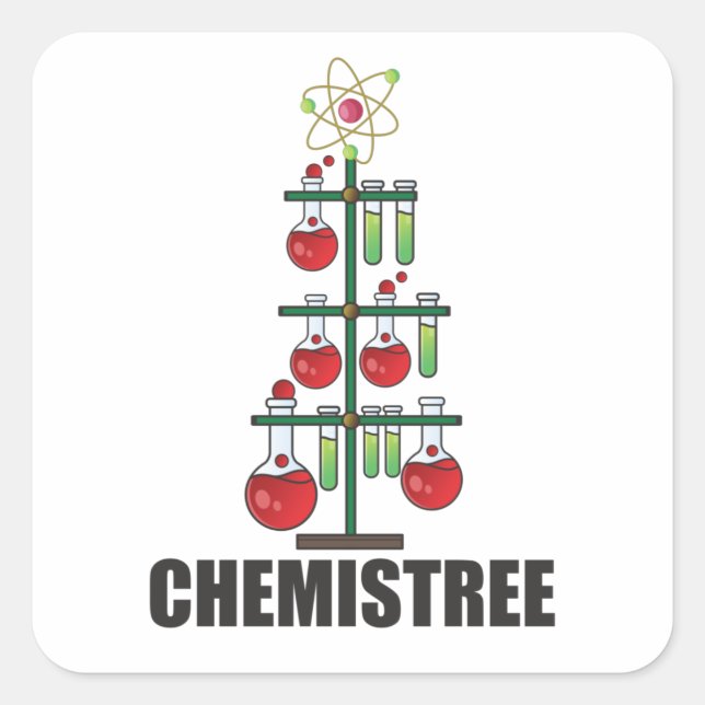 Oh Chemistream Weihnachts Chemie Lehrer Quadratischer Aufkleber (Vorderseite)