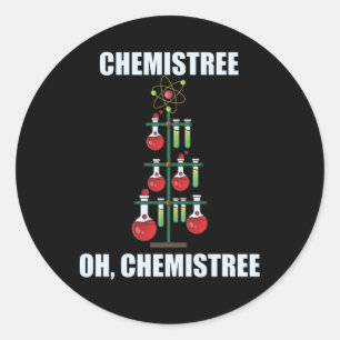 Oh Chemistream Weihnachts Chemie Lehrer Runder Aufkleber