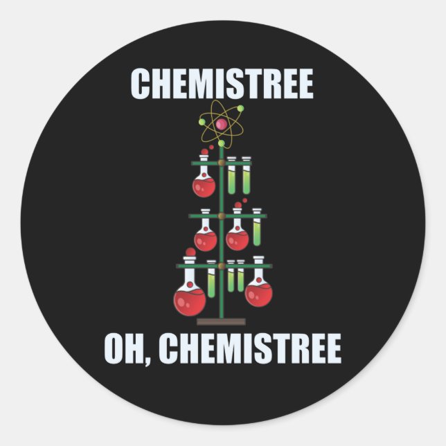 Oh Chemistream Weihnachts Chemie Lehrer Runder Aufkleber (Vorderseite)