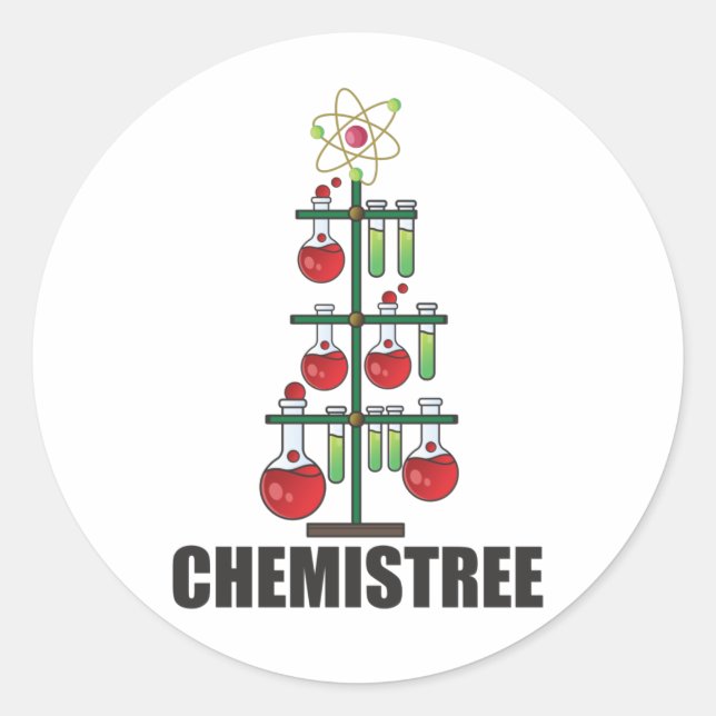 Oh Chemistream Weihnachts Chemie Lehrer Runder Aufkleber (Vorderseite)