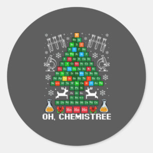 Oh Chemistream Weihnachtschemie Wissenschaft Perio Runder Aufkleber