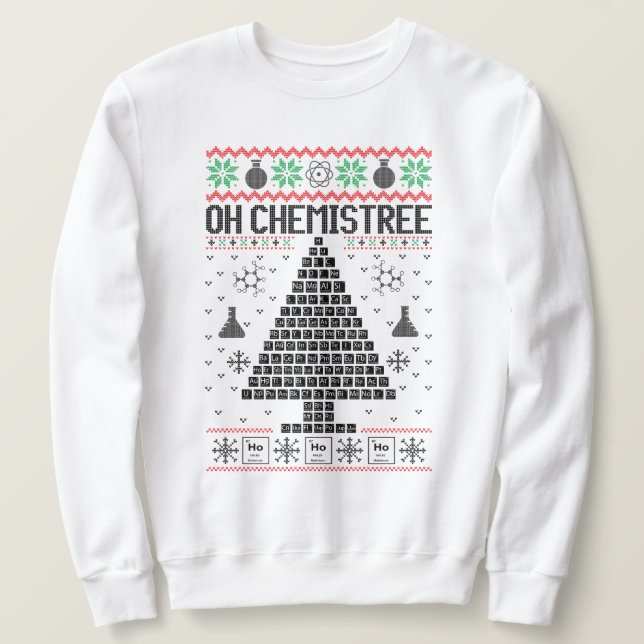 "Oh Chemistree" Chemie Weihnachtspuff Sweatshirt (Design vorne)