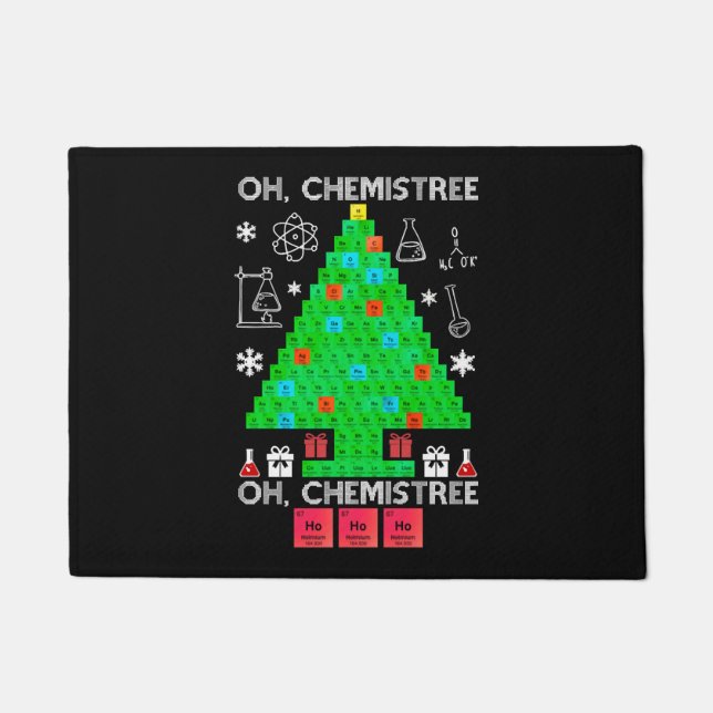 Oh Chemistree Chemist Tree Funny Science Weihnacht Fußmatte (Vorderseite)