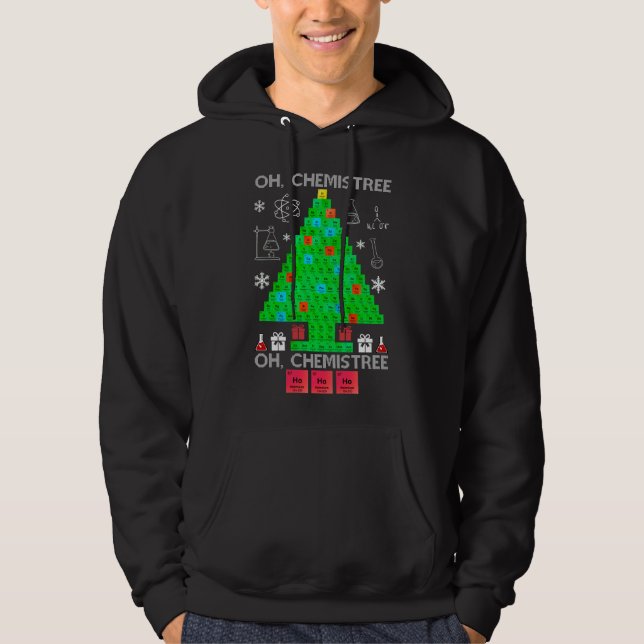 Oh Chemistree Chemist Tree Funny Science Weihnacht Hoodie (Vorderseite)