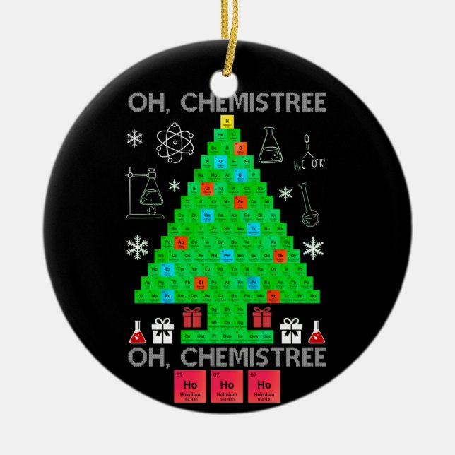 Oh Chemistree Chemist Tree Funny Science Weihnacht Keramik Ornament (Vorne)