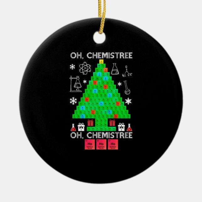 Oh Chemistree Chemist Tree Funny Science Weihnacht Keramik Ornament (Vorne)
