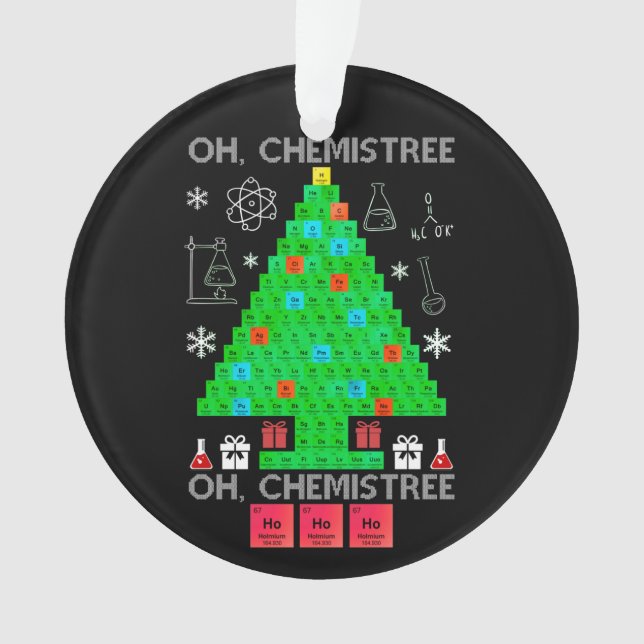 Oh Chemistree Chemist Tree Funny Science Weihnacht Ornament (Vorderseite)