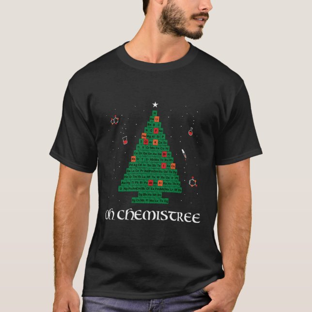 Oh Chemistree Green Periodic Table Christmas Tree T-Shirt (Vorderseite)