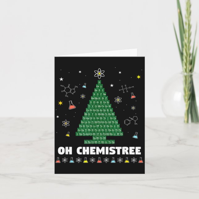 Oh Chemistree Periodic Table Chemistry Christmas T Karte (Vorderseite)