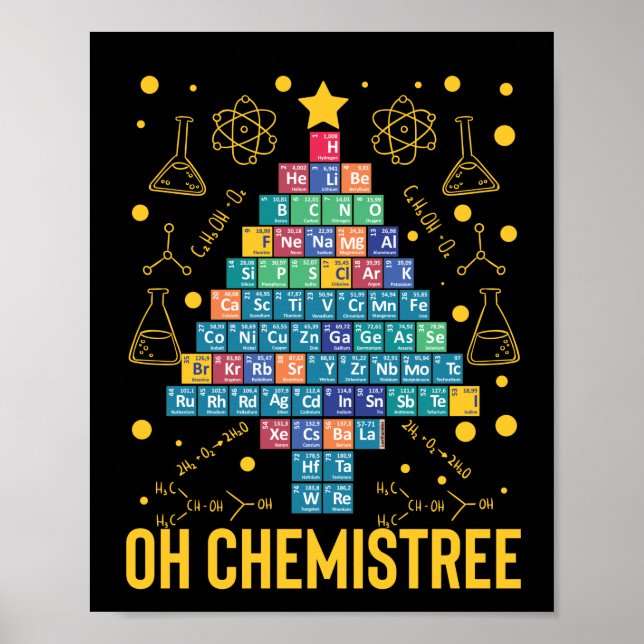 Oh Chemistree Science Christmas Tree Chemistry Poster (Vorne)