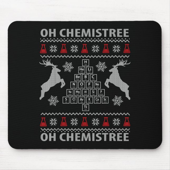 Oh Chemistree Ugly Christmas Sweater Science Stude Mousepad (Vorne)