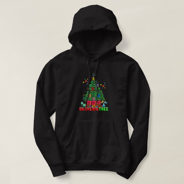Oh Chemistree Weihnachtsbaum Xmas Lights Chemie Hoodie (Design vorne)