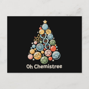 Oh Chemistree Wissenschaft Chemie Labor Weihnachte Feiertagspostkarte