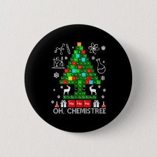 Oh Chemistree Wissenschaftler Chemisches Weihnacht Button