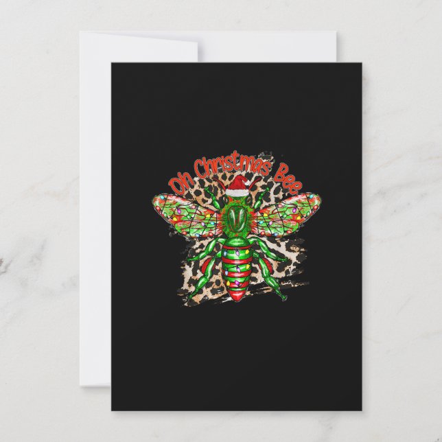 Oh Christmas Bee Christmas Gifts Light Merry Xmas Einladung (Vorderseite)