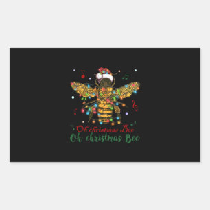 Oh Christmas Bee   Oh Christmas Bee Rechteckiger Aufkleber