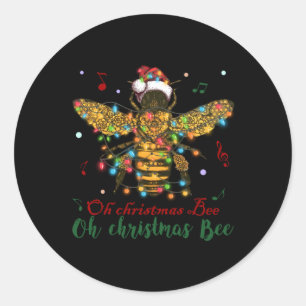 Oh Christmas Bee Oh Christmas Bee Runder Aufkleber