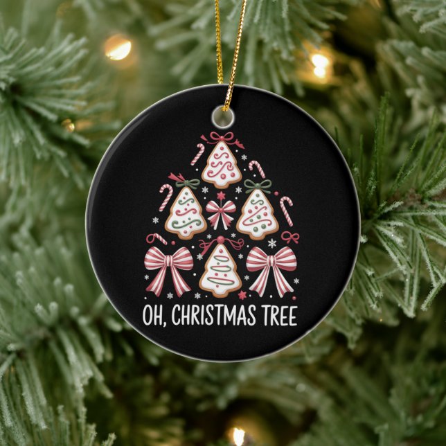 Oh Christmas Tree Cake Debbie Becky Jen Cake Lover Keramik Ornament (Baum)