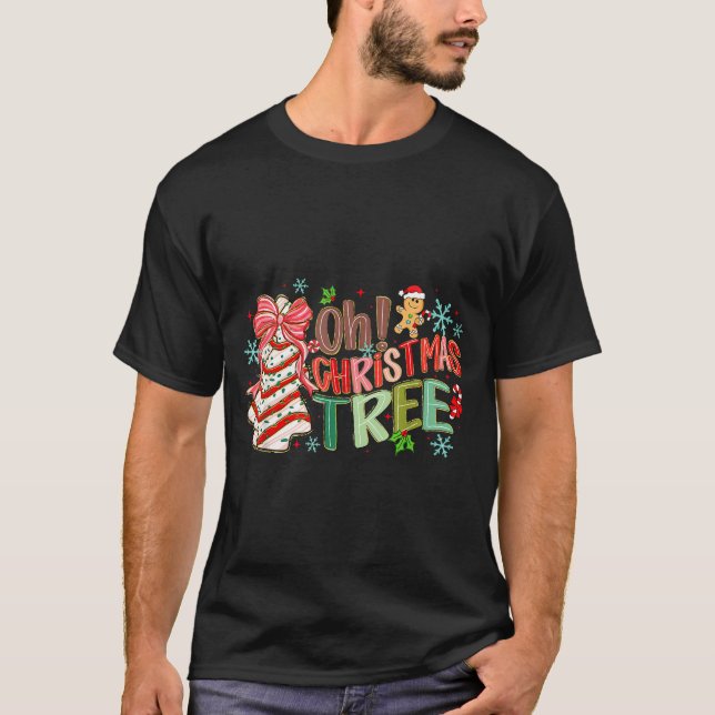 Oh Christmas Tree Cakes Debbie Becky Jen Cake Love T-Shirt (Vorderseite)