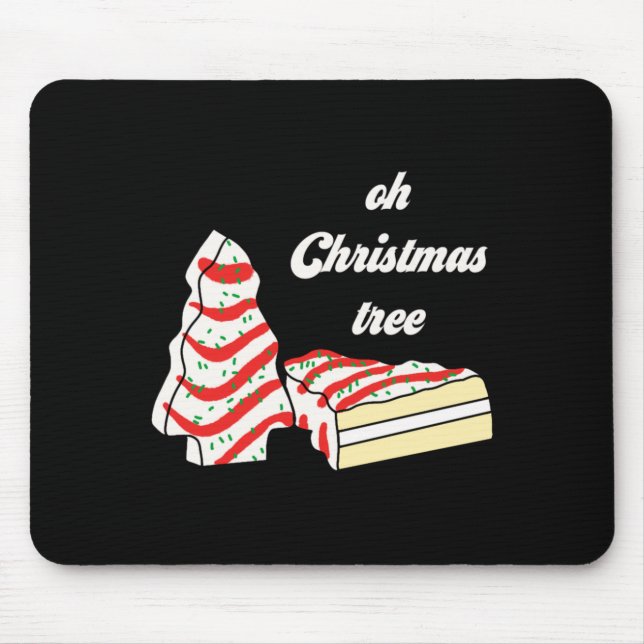 Oh Christmas Tree Cakes Debbie Funny Christmas Sna Mousepad (Vorne)