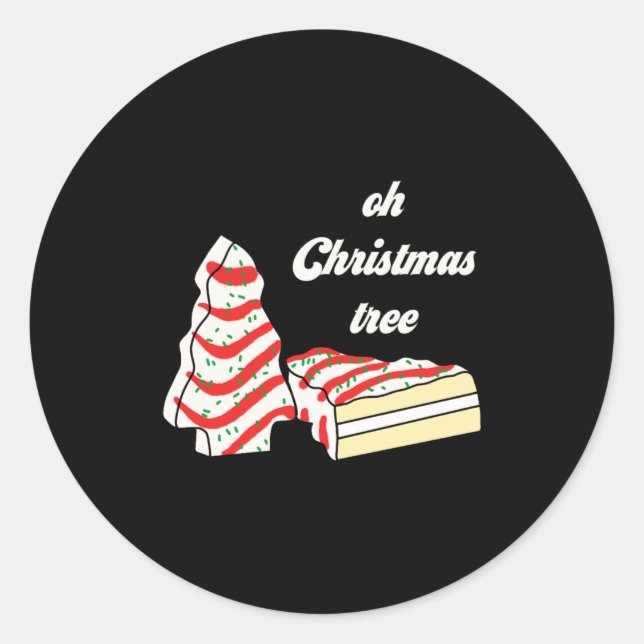 Oh Christmas Tree Cakes Debbie Funny Christmas Sna Runder Aufkleber (Vorderseite)