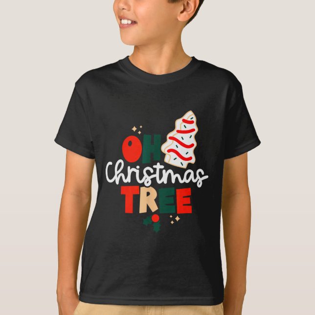 Oh Christmas Tree Cakes Debbie Funny Christmas Sna T-Shirt (Vorderseite)