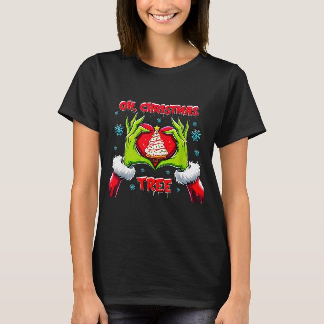 Oh Christmas Tree Debbie Cake Lovers Funny Holiday T-Shirt (Vorderseite)