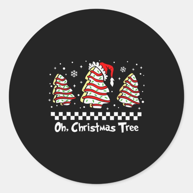 Oh Christmas Tree Groovy Cakes Debbie Becky Jen Ca Runder Aufkleber (Vorderseite)