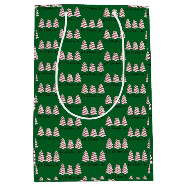Oh Christmas Tree Little Debbie Cakes Gift Bag Mittlere Geschenktüte (Vorderseite)