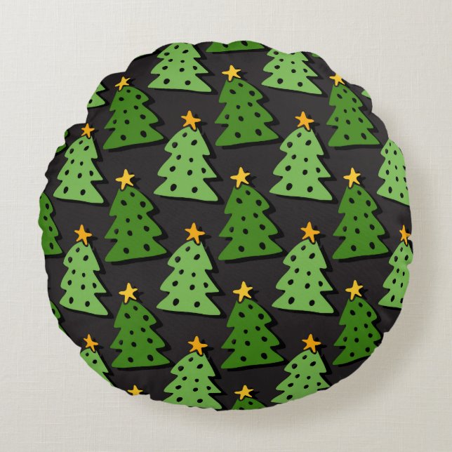 Oh Christmas Tree Round Pillow Rundes Kissen (Vorderseite)
