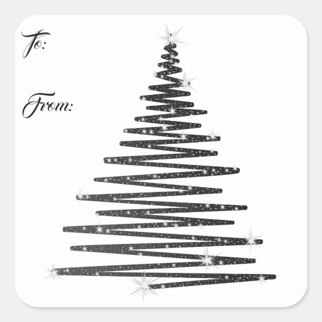 Oh Christmas Tree Square Sticker Weihnachtsmarken (Vorderseite)