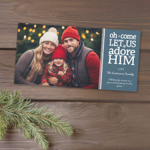 Oh Come Let Us Adore Him - Weihnachtsfoto Feiertagskarte