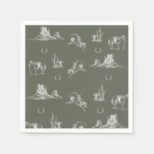 Oh Cowboy Cocktail Napkin Serviette