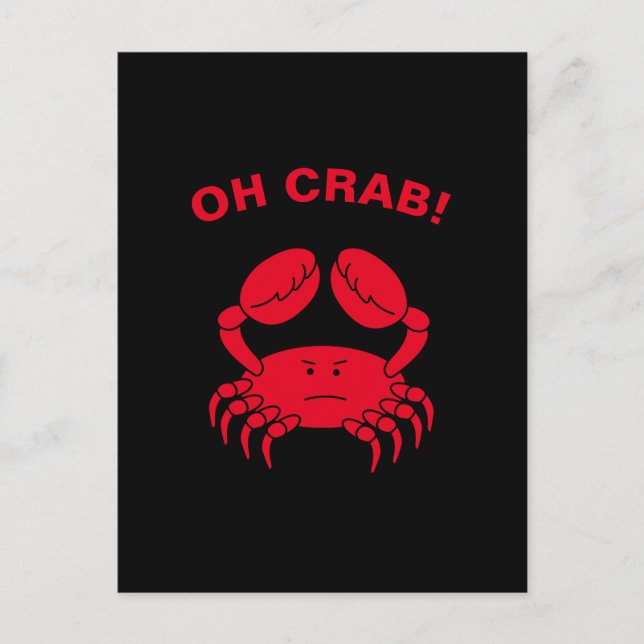 Oh Crab Funny Marine Life Sea Animal Crabby Pub Postkarte (Vorderseite)