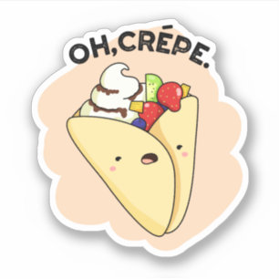 Oh Crepe Funny Food Puff Aufkleber