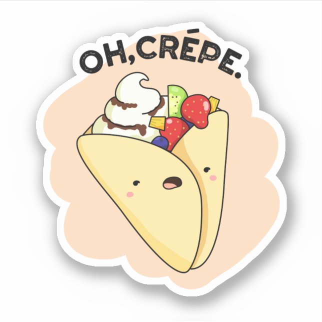 Oh Crepe Funny Food Puff Aufkleber (Vorderseite)