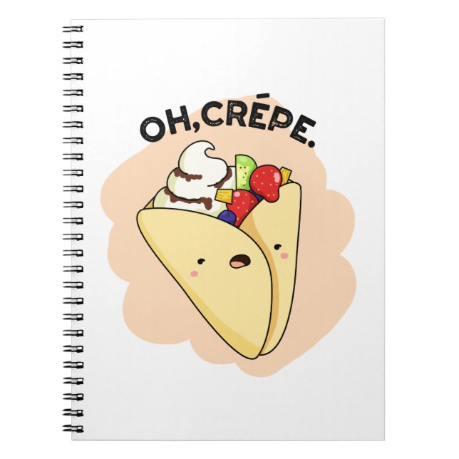 Oh Crepe Funny Food Puff Notizblock (Vorderseite)