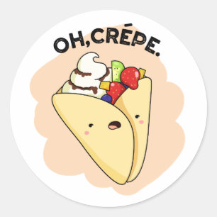 Oh Crepe Funny Food Puff Runder Aufkleber
