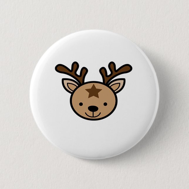 Oh Cute Deer Minimal Design  Button (Vorderseite)