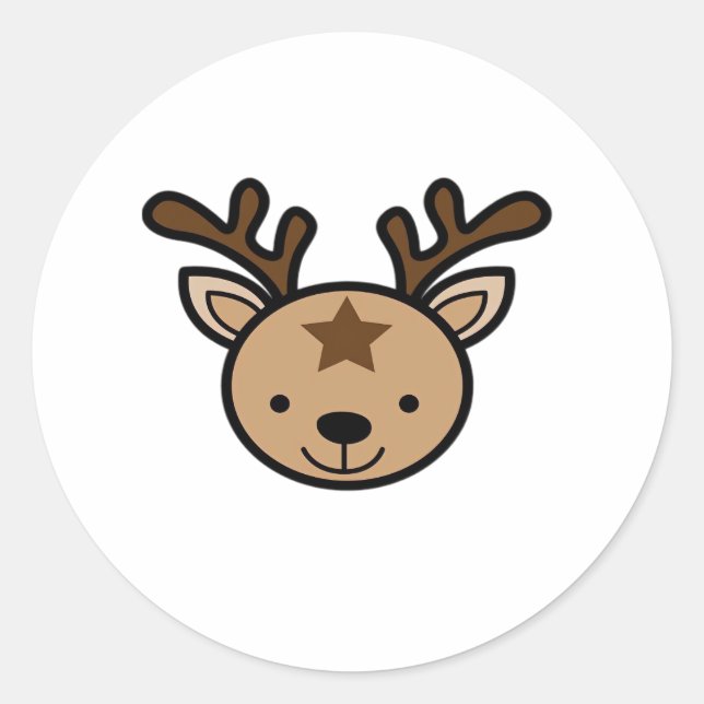 Oh Cute Deer Minimal Design  Runder Aufkleber (Vorderseite)
