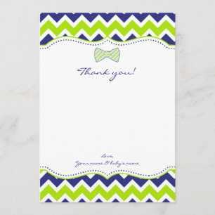 OH danken Bogen-Krawatten-Jungen-Baby-Dusche Ihnen Dankeskarte