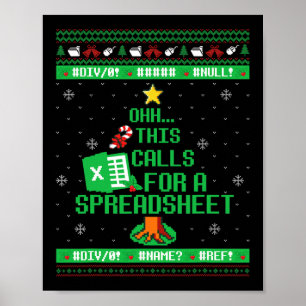 Oh, das erfordert ein Weihnachten-Spreadsheet Exce Poster