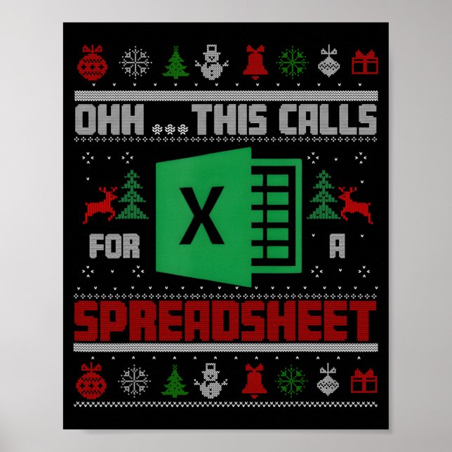 Oh, das ist ein Fall für einen Tabellenkalkulation Poster (Vorne)