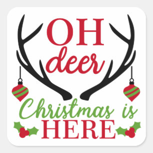 Oh Dee Christmas Quadratischer Aufkleber