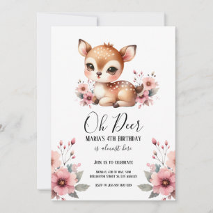 Oh Dee Watercolor Floral Geburtstagsparty Einladung