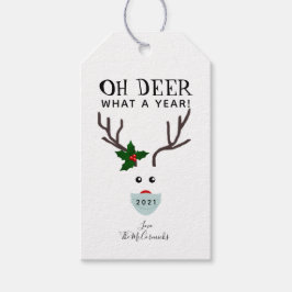 Oh, Deer 2021 WeihnachtsReindeer mit Gesichtsmaske Geschenkanhänger