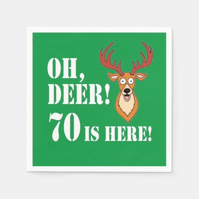 Oh Deer 70. Geburtstag Napkins Serviette (Vorderseite)