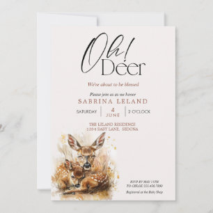 Oh, Deer! Aquarell und Doe Baby Dusche Einladung