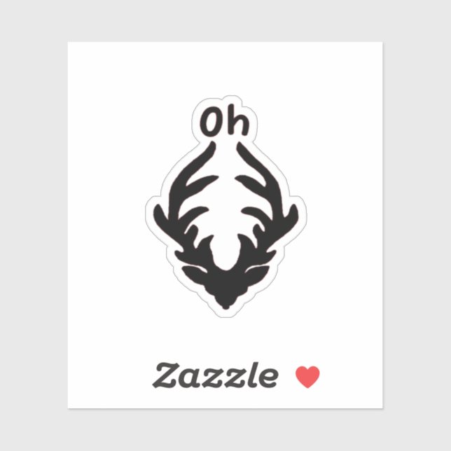 Oh Deer Artistic Clean Style  Aufkleber (Blatt)