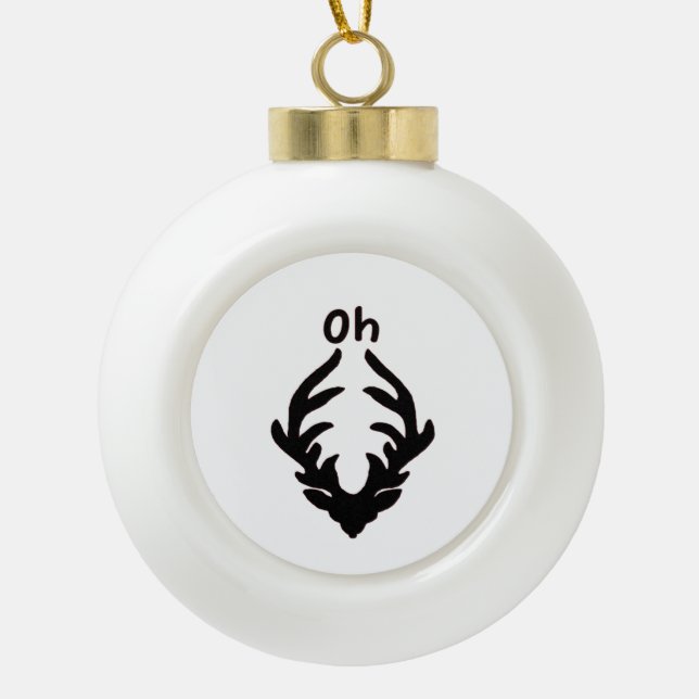 Oh Deer Artistic Clean Style  Keramik Kugel-Ornament (Vorderseite)